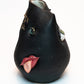 Signed Surrealist Studio Pottery Vase – Sculptural Lips, Insects &amp; Mixed Media