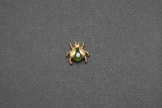 Gold Jade Ladybug Pin