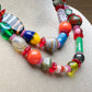 Art Glass  beads multi colored vintage necklace