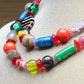 Art Glass  beads multi colored vintage necklace
