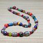 Art Glass  beads multi colored vintage necklace