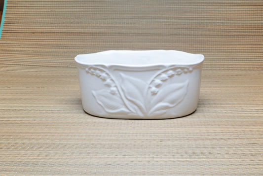 White Ceramic Planter from Portugal