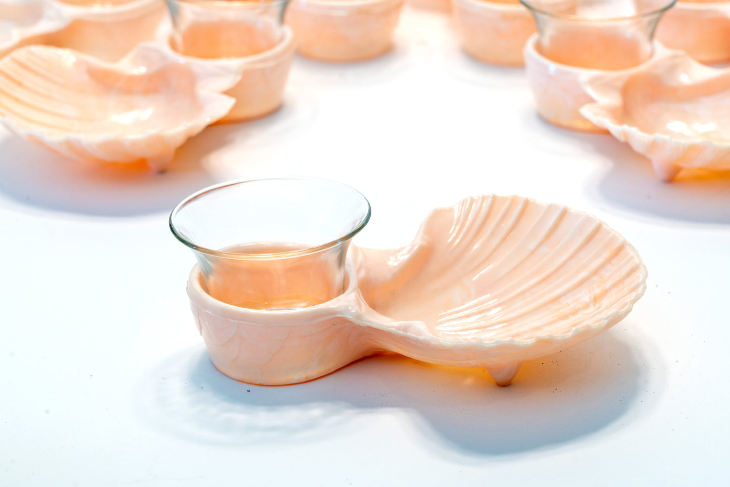 Karoff Original Vintage Peach "Sea Servers" Set of 12