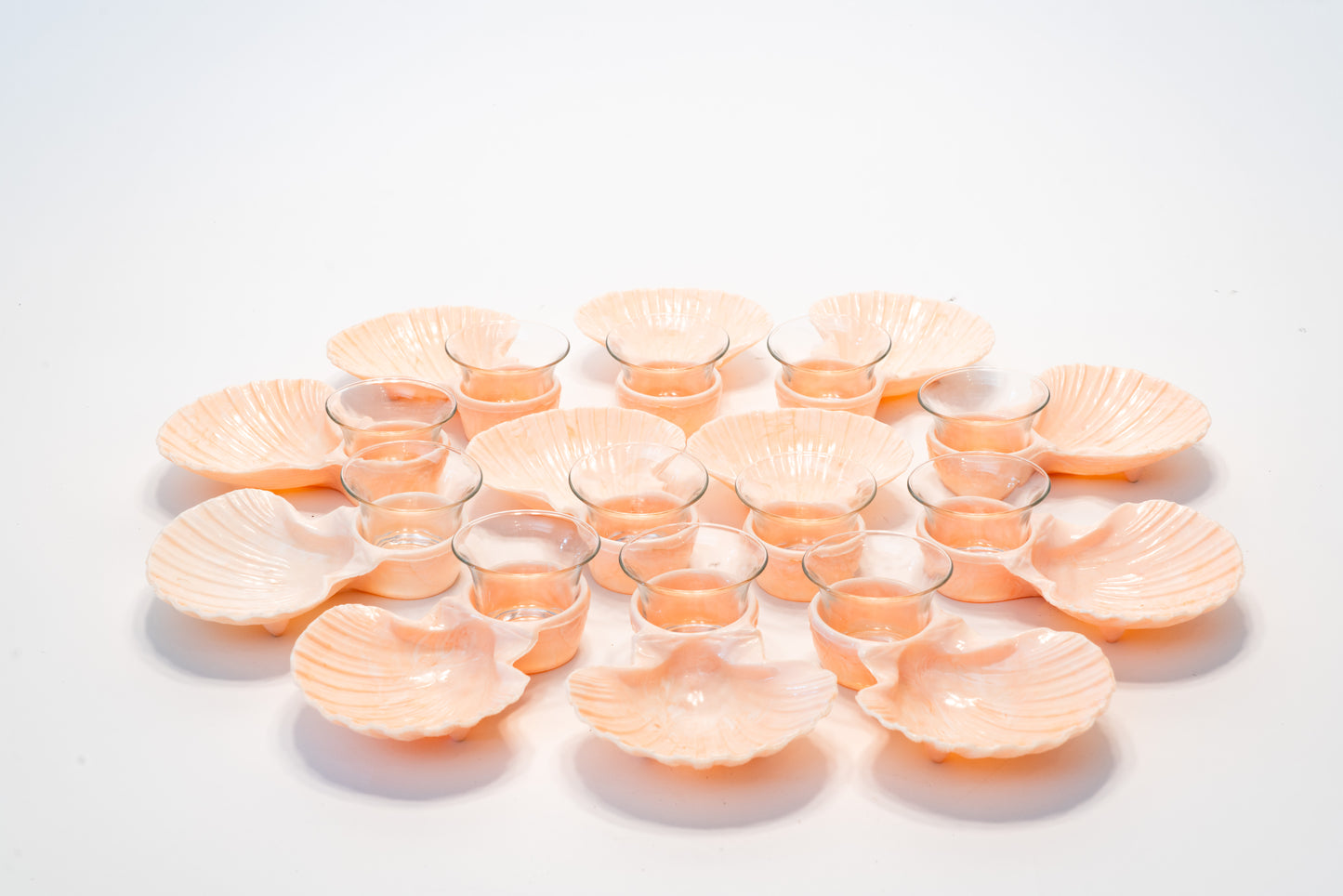 Karoff Original Vintage Peach "Sea Servers" Set of 12