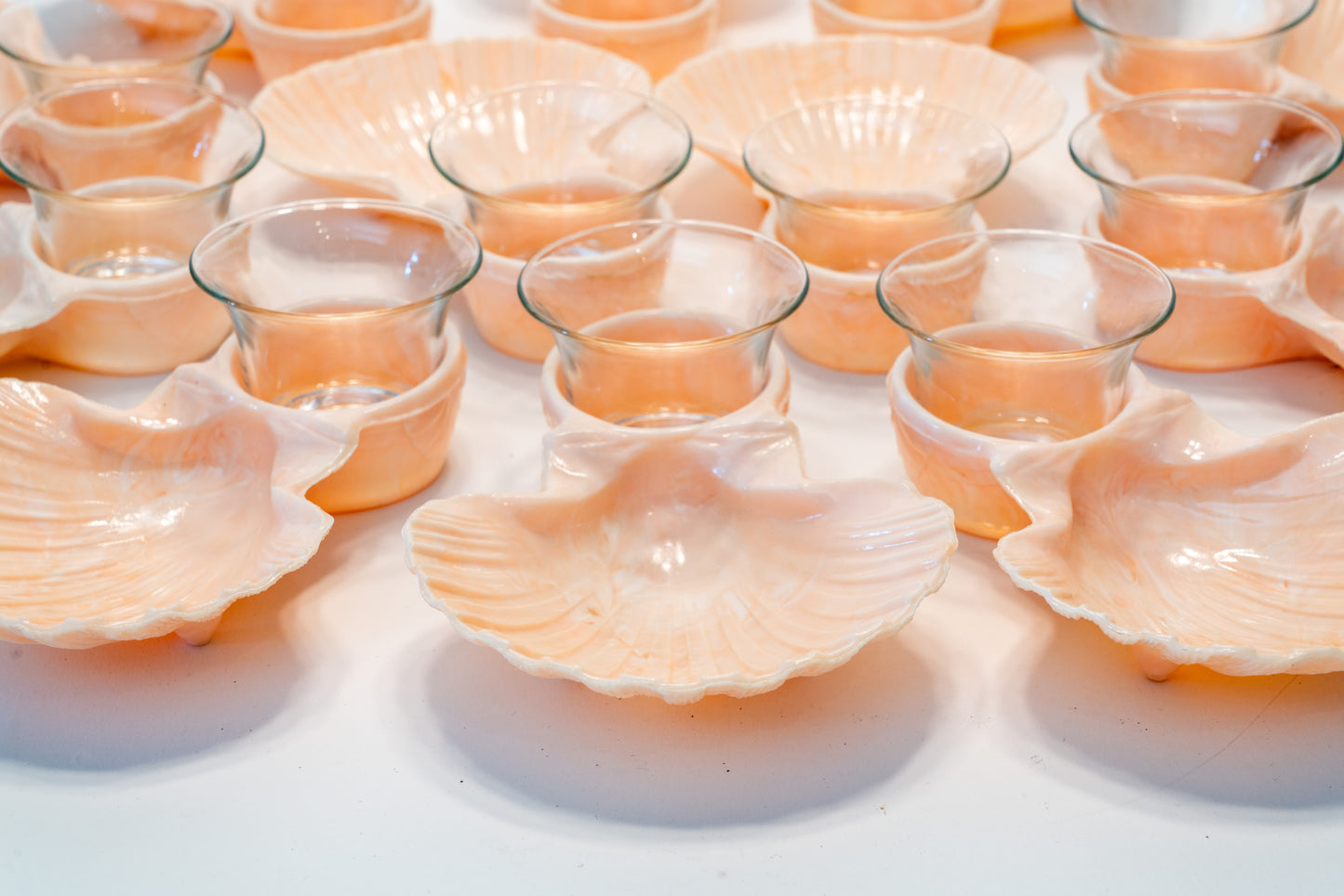 Karoff Original Vintage Peach "Sea Servers" Set of 12